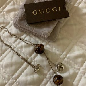 Gucci necklace silver and bamboo